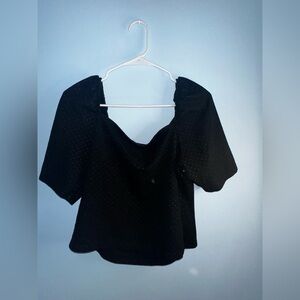 Anthropologie Maeve Sweetheart Velvet Top Black Size Large